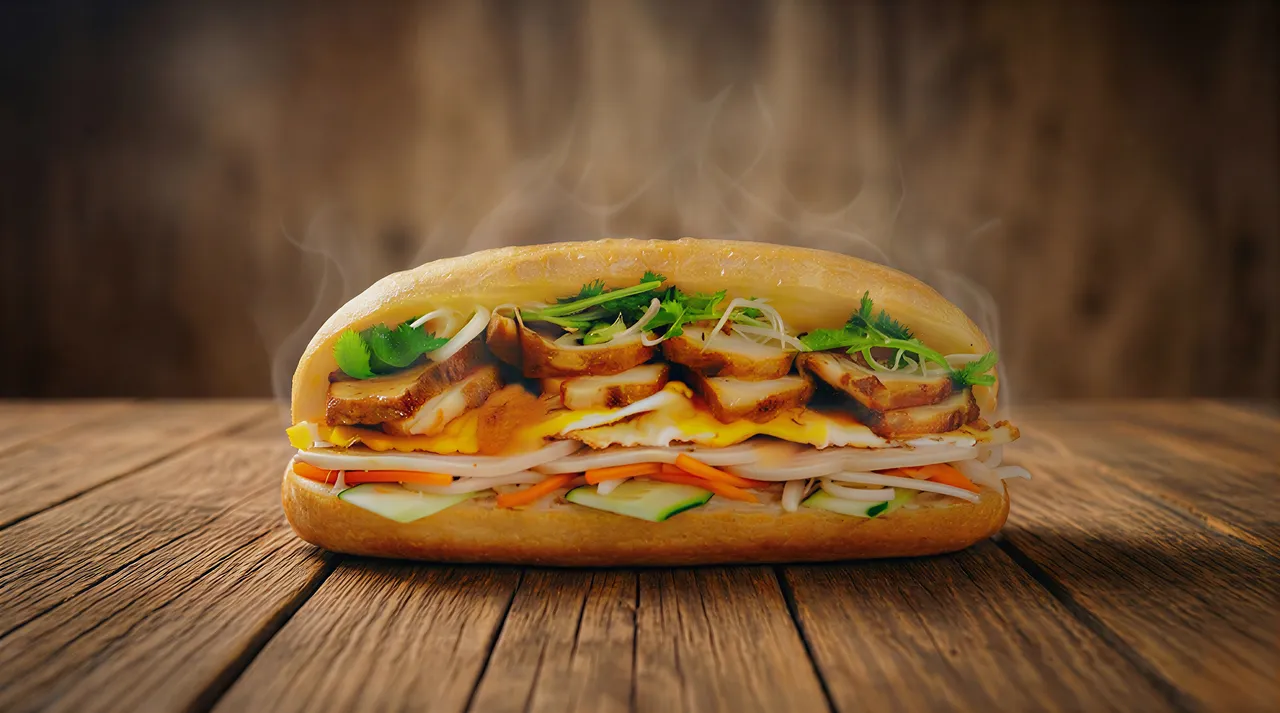 バインミーシンチャオのメニューにあるスペシャルコンボバインミーの写真。撮影：QUYDANG