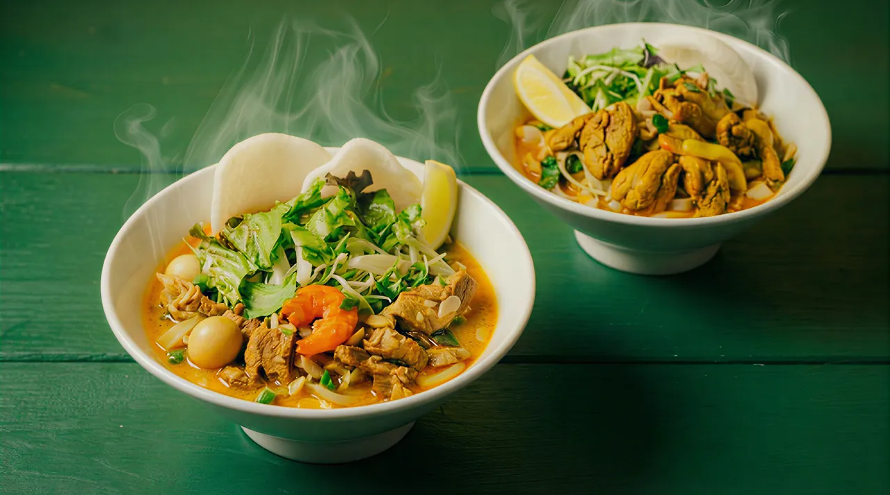 シンチャオミークアン(左)とチキンミークアン(右)の写真。撮影：QUYDANG