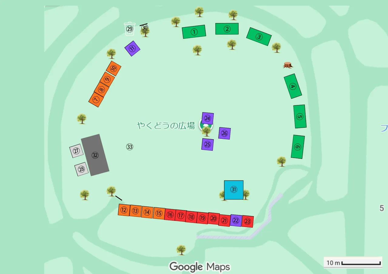 8月26日付の会場図。バインミーシンチャオは2番。出典：まちづくりピースボート。配置は変更される場合があります。