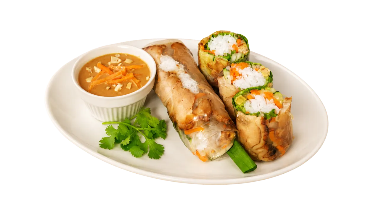 Gỏi cuốn thịt gà nướng